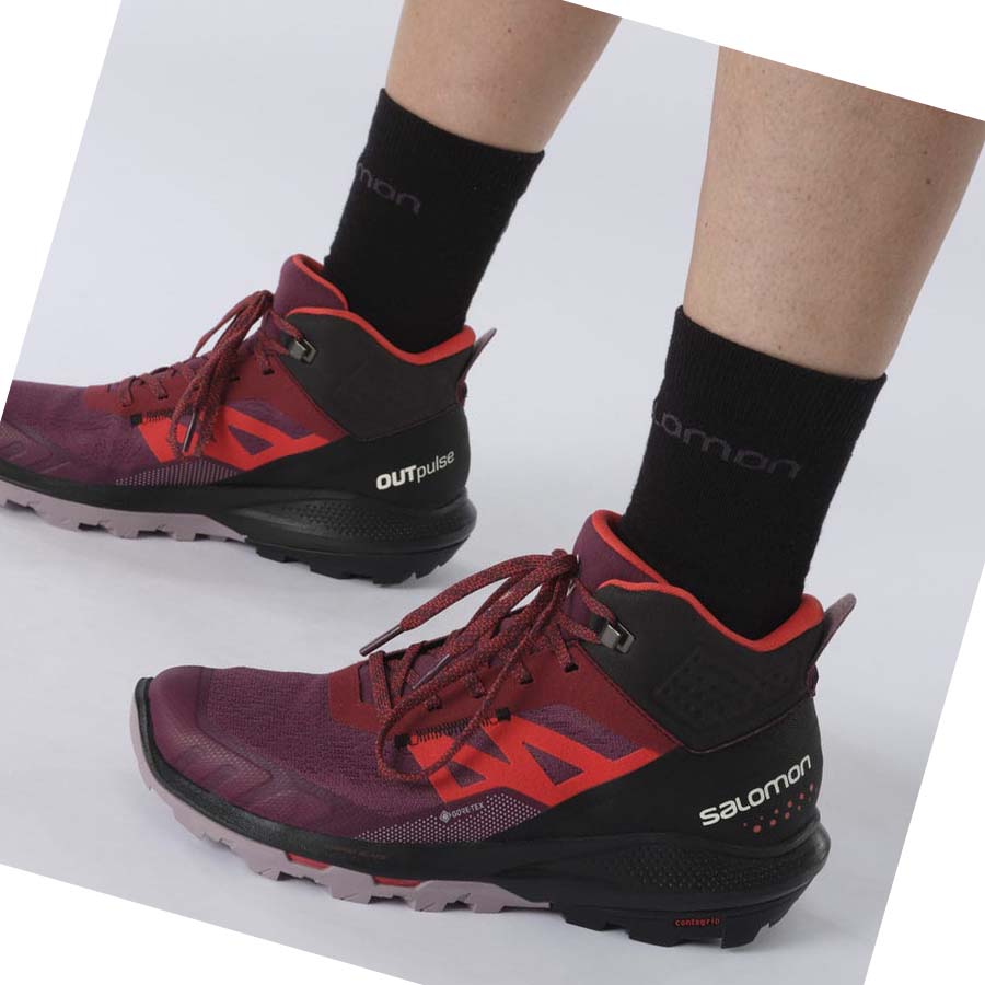 Salomon WoOUTPULSE MID GORE-TEX Kadın Yürüyüş Ayakkabısı Mor | TR 2785QMA